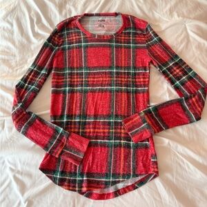 PINK Victoria’s Secret Red Plaid Sleepwear Top Size XS